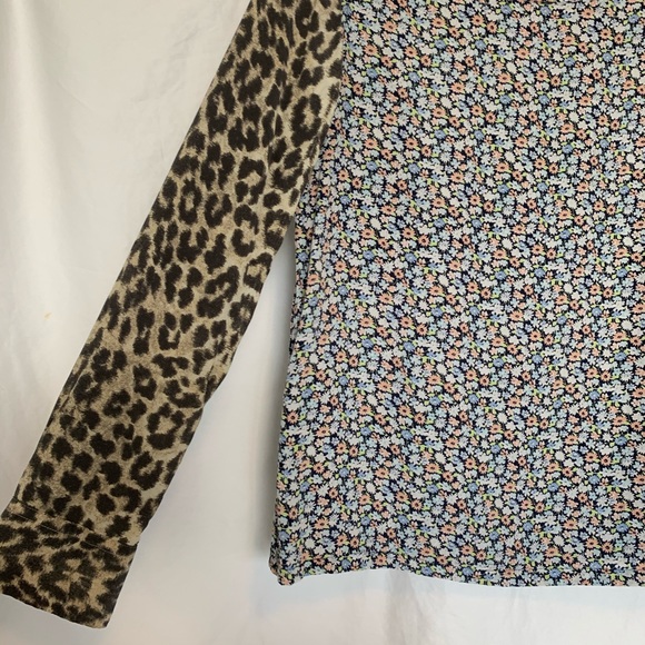 Equipment Liam Silk Blouse Contrast Floral/Leopard - Picture 3 of 5